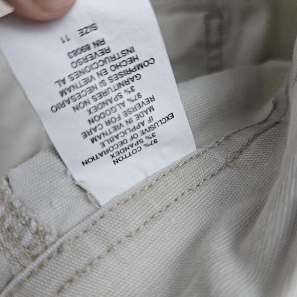 Vintage LEI Cargo Pants Womens 11 Khaki Utility Low Rise Y2K Grommet Straight - Picture 7 of 8